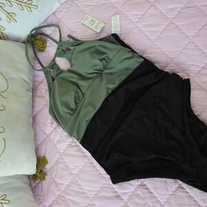 Cupshe Green and Black One Piece Swimsuit